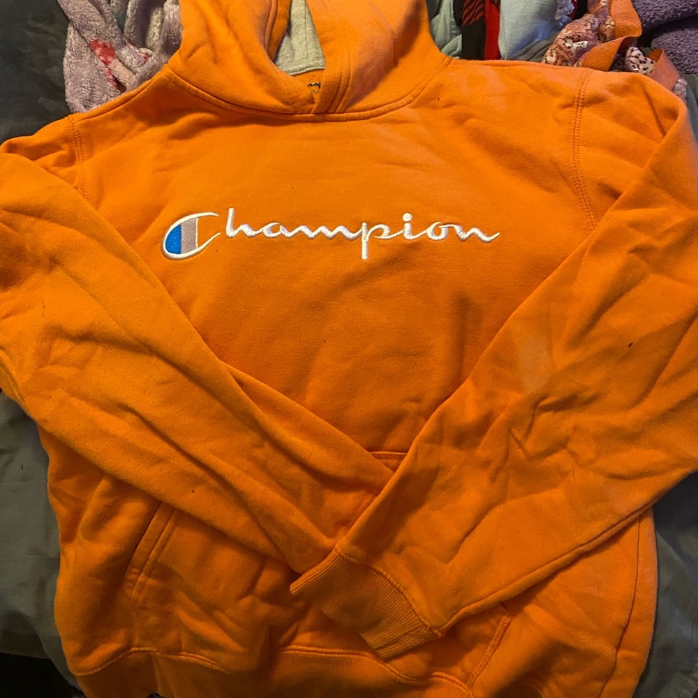 orange boys champion hoodie